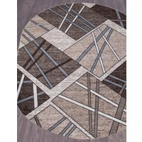 Ковер для жилой комнаты Merinos Sierra D487-OVAL-BEIGE-BROWN-2 (2x4)