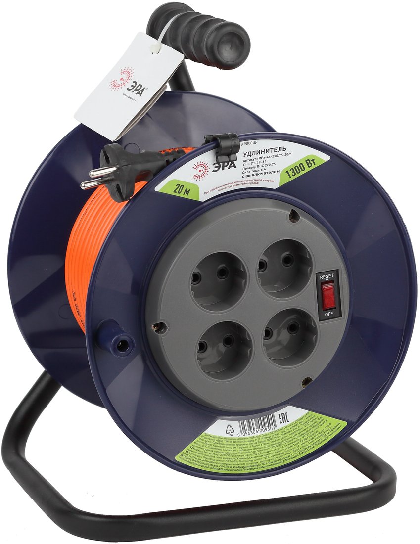 

Удлинитель на катушке ЭРА RPx-4s-2x0.75-20m Б0046841