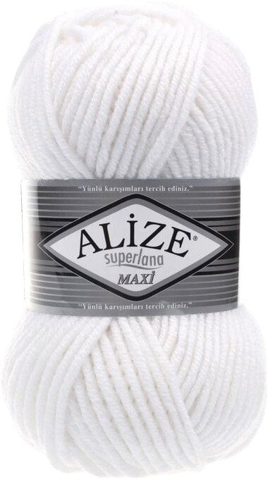 

Пряжа для вязания Alize Superlana maxi 55 (100 м, белый)