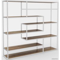 Стеллаж Hype Mebel Зиг-Заг 170x150 (белый/дуб галифакс олово)