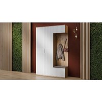 Тумба для обуви Трия Хилтон №4 251067 (дуб крафт золотой/белый матовый)