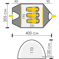 Треккинговая палатка Talberg Peak 3 Pro (зеленый)