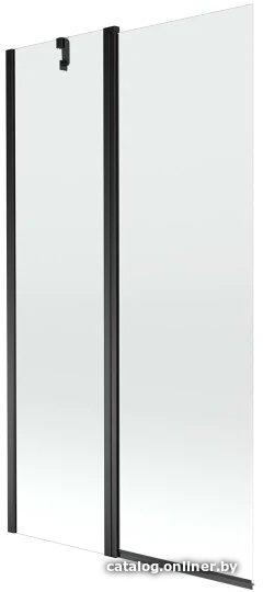 Стеклянная шторка для ванны Mexen Flip Black 100