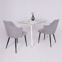 Кухонный стол Lepremo AV 1209/1 МДФ раздвижной 1200-1600x800 (Азул Оникс/белый)