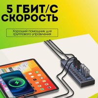USB-хаб USBTOP USB Type-A - 6xUSB Type-A/1xUSB Type-C 559234
