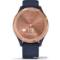 Гибридные умные часы Garmin Vivomove 3S (розовое золото/темно-синий)