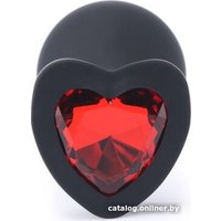 Анальная пробка Play Secrets Silicone Butt Plug Heart Shape Medium черный/красный 29953