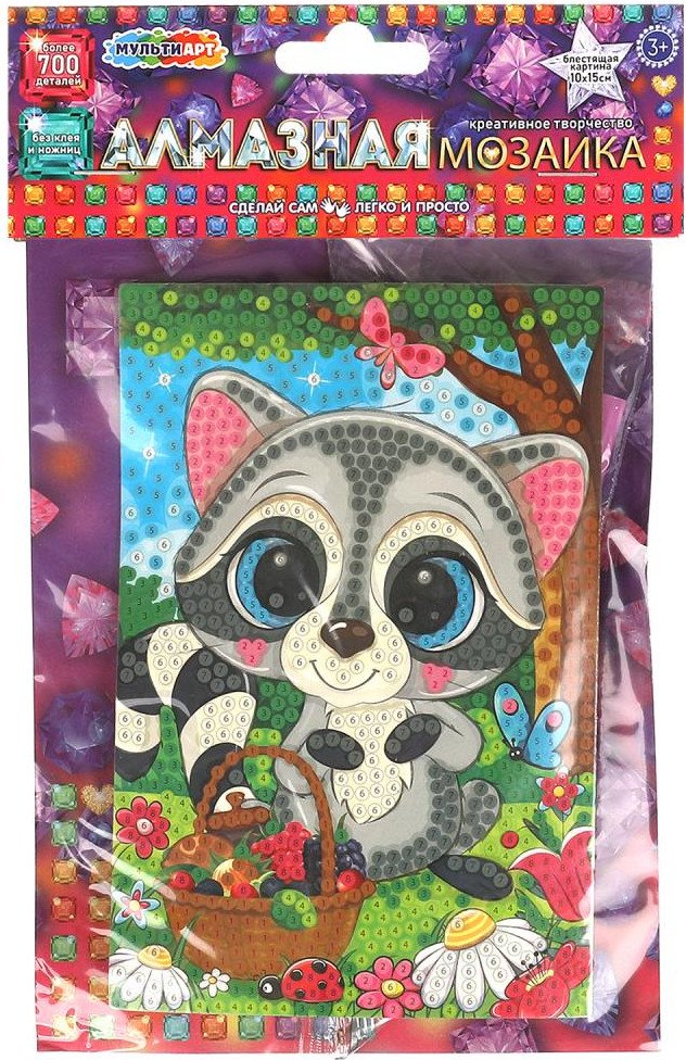 

Алмазная мозаика MultiArt Енотик AM10X15-113794