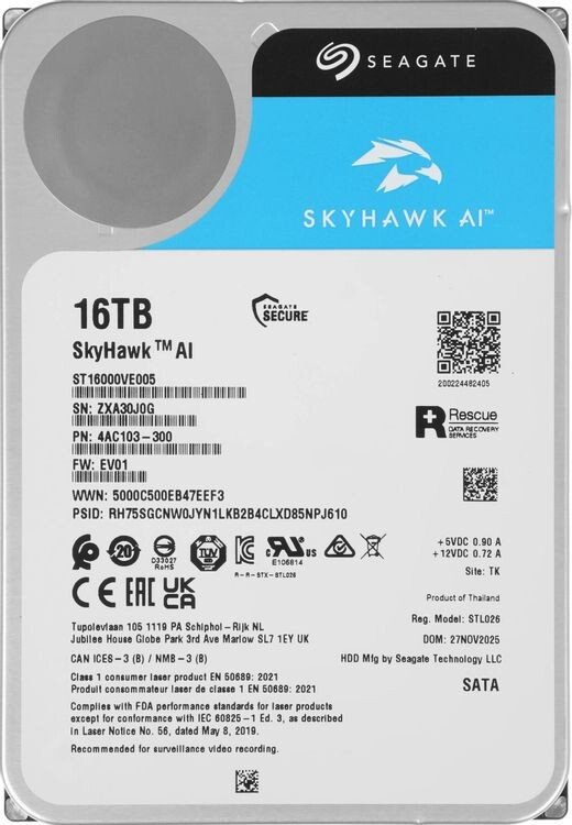 Жесткий диск Seagate SkyHawk AI 16TB ST16000VE005