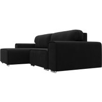 Угловой диван Лига диванов Лига-029 левый 121918L (микровельвет черный)