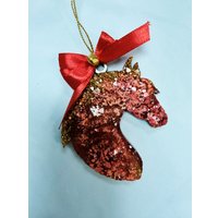 Елочная игрушка Wood_N_Sea Лошадка малая НГ-3 (красный)