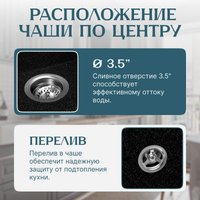 Кухонная мойка Saniteco Terra (черный) в Борисове