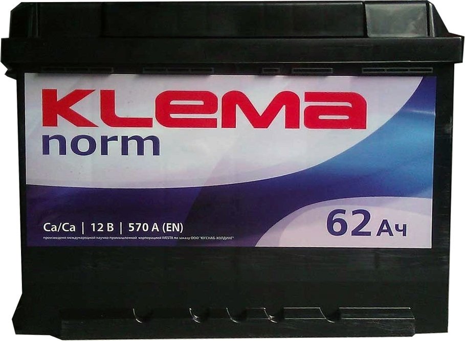 

Автомобильный аккумулятор Klema Norm 6СТ-62А3(0) (62 А·ч)