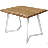 Кухонный стол Buro7 Уиллис 110 (с обзолом, дуб натуральный/белый)