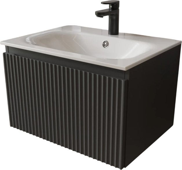 TERMINUS Тумба с умывальником Сицилия 60x38x45 с 1 ящиком SIC10601701601O (графит)