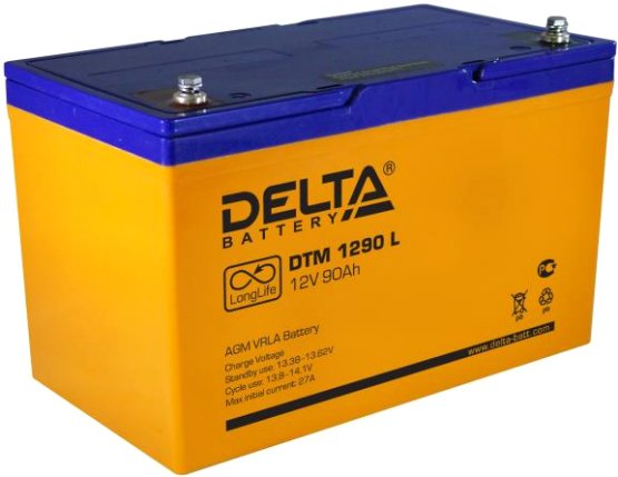 

Аккумулятор для ИБП Delta DTM 1290 L (12В/90 А·ч)
