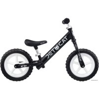 Беговел JetCat 12 Sport SLT EVA (черный, белые колеса)