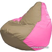 Кресло-мешок Flagman Груша Мега Super Г5.1-89 (тёмно-бежевый/розовый)