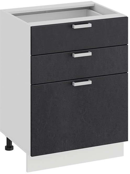 

Шкаф напольный Трия Гранита 1Н6Я3 (белый/бетон графит)