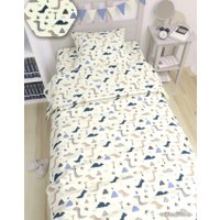 1.5-спальный комплект постельного белья Amarobaby Time To Sleep Stars AMARO-3403-St (белый/черный)