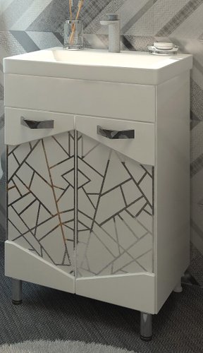 Eva Gold Тумба Andrea 50 с умывальником Cersanit Colour 50 (белый)