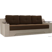 Диван Лига диванов Сенатор 102752 (микровельвет, коричневый/бежевый)