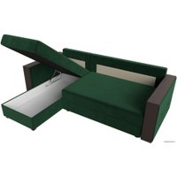 Угловой диван Лига диванов Валенсия Лайт левый (велюр, зеленый)