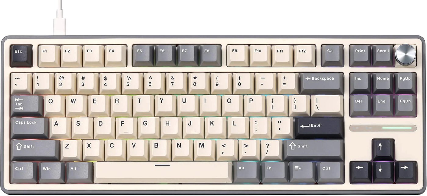 

Клавиатура Royal Kludge R87 Pro RGB Half Grey (RK Cream)