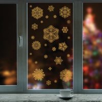 Наклейка на окно Золотая сказка Золотистые снежинки 4 591190