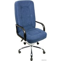 Офисное кресло Деловая обстановка Пилот Стандарт хром (синий, микрофибра)