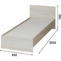 Кровать Тащи в дом Брио КР 554 80х200 (крафт серый/крафт белый)