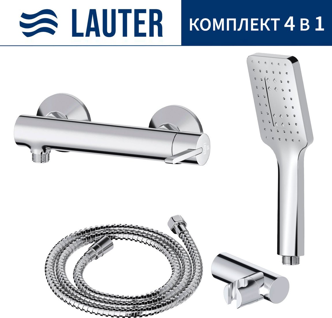 

Смеситель Lauter Velvet 21СК9696С + 21СКFG80101C + 21S00126 + 21CKFS90120