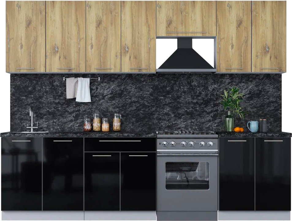 

Кухонный модуль Интерлиния Мила Пластик 2.8 А (дуб эпоксид/черный/кастилло темный)