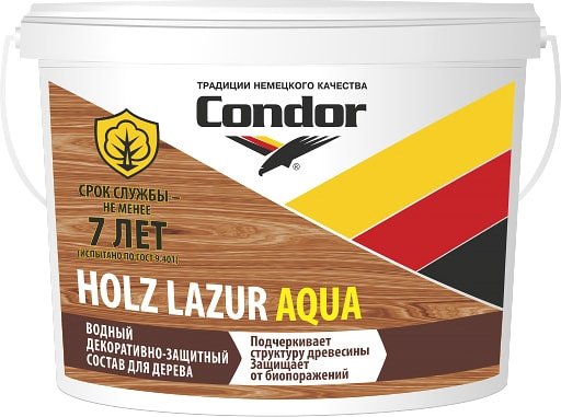 

Пропитка Condor Holz Lazur Aqua (9 кг, белый молочный)