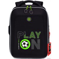 Школьный рюкзак Grizzly Rap-391-2 (черный/салатовый)