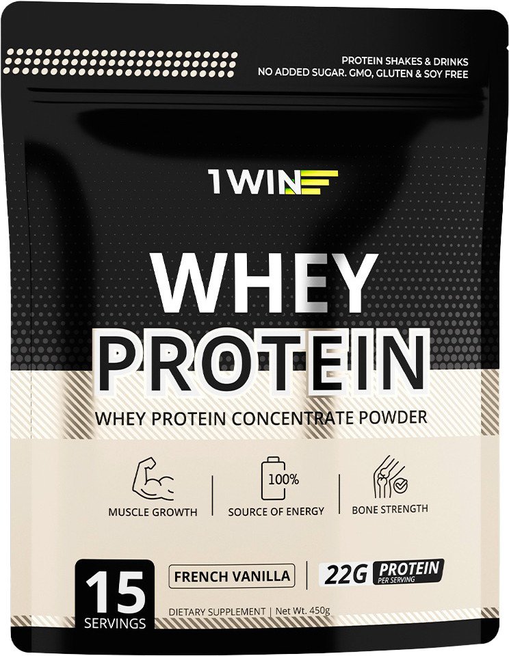 

Протеин сывороточный (концентрат) 1WIN Whey Protein (французская ваниль, 450г)