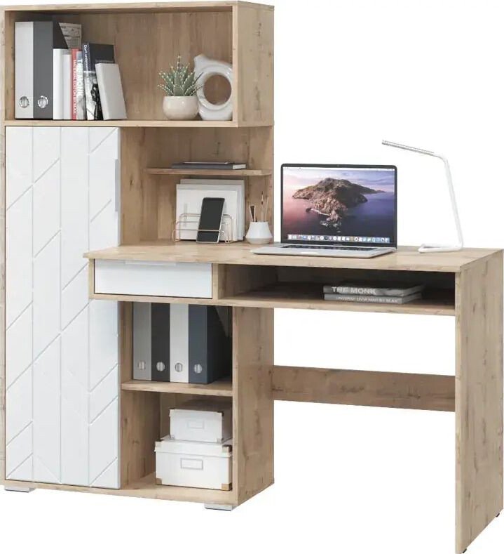 

Офисный стол MLK Бэйсик (дуб бунратти/белый)