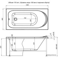 Ванна Aquanet Nord 140x70 (со шторкой)