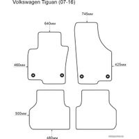 Комплект ковриков для авто Alicosta VW Tiguan 07-16 (салон, ЭВА 6-уг, бежевый)