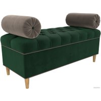 Банкетка Лига диванов Глория 113661 (велюр зеленый/коричневый/коричневый)