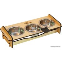 Миски на подставке Чешир Обжора 3 миски 200 мл (бежевый)