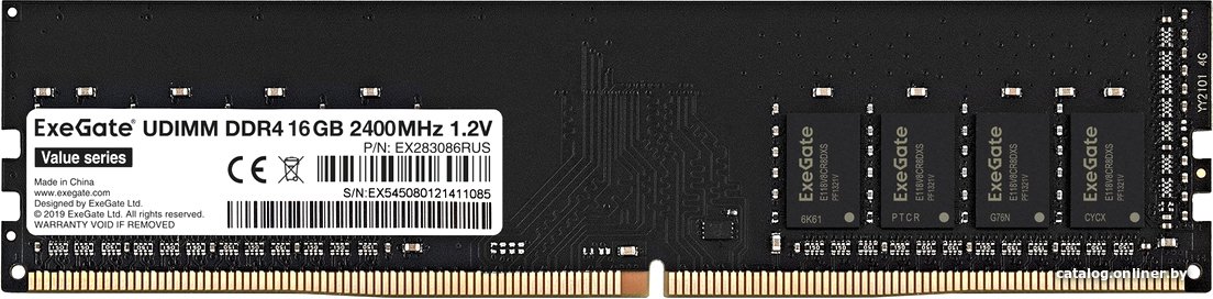 Оперативная память ExeGate Value 16GB DDR4 PC4-19200 EX283086RUS