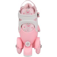 Роликовые коньки Cosmoride Honey + набор защиты (р-р 27-30, белый/розовый)