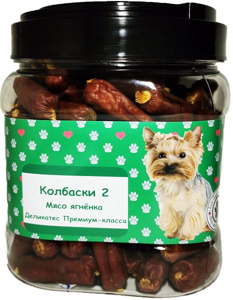 

Лакомство для собак O'dog Колбаски 2 - мясо ягнёнка 750 г