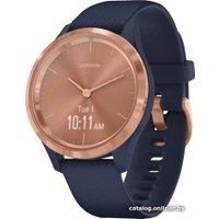 Гибридные умные часы Garmin Vivomove 3S (розовое золото/темно-синий)
