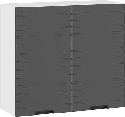 

Шкаф навесной Трия Гренада фреза 1В8 с двумя дверями (белый/холст вулкан)