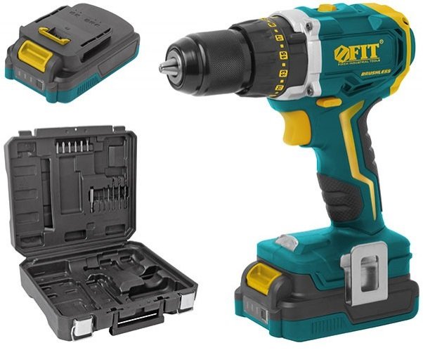 

Ударная дрель-шуруповерт FIT CD-20LLC (с 2-мя АКБ, кейс)
