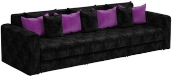 Диван Mebelico Мэдисон Long 59201 (вельвет, черный/фиолетовый)