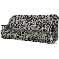 Диван Асмана Анна с деревянными подлокотниками (рогожка листок черный)