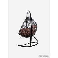 Подвесной диван M-Group Лежебока 11180405 (с черным ротангом/коричневая подушка)